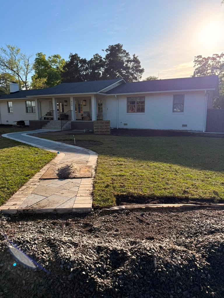 Fresh sod lawn installation